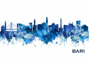 Bari Italy Skyline Blue