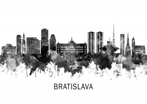 Bratislava Slovakia Skyline BW