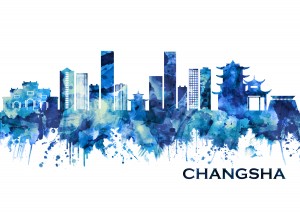 Changsha China Skyline Blue