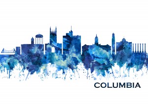 Columbia Missouri Skyline Blue