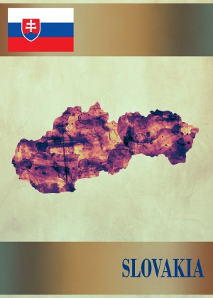 Slovakia Map with Flag