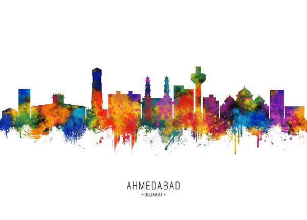 Ahmedabad India Skyline Print