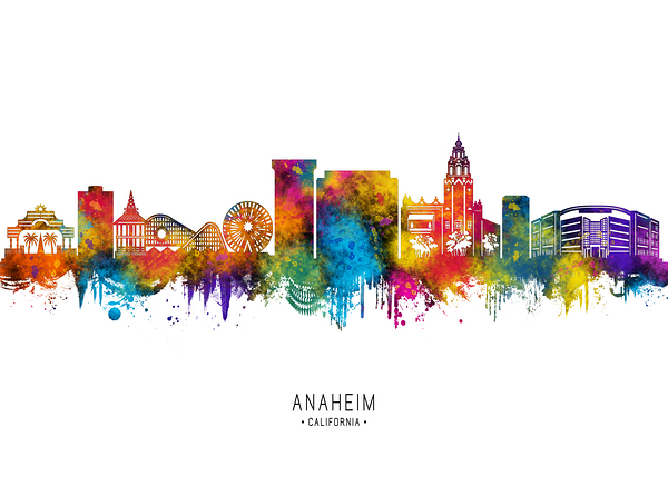 Anaheim California Skyline Print