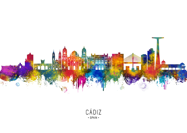 Cadiz Spain Skyline Print