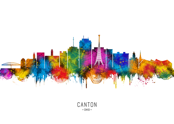 Canton Ohio Skyline Print
