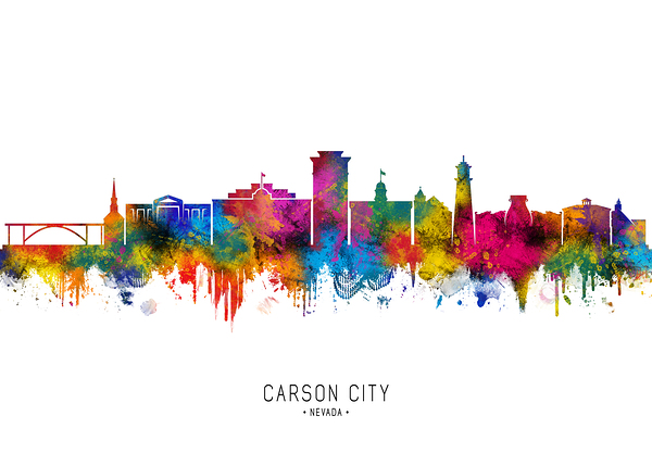 Carson City Nevada Skyline Print