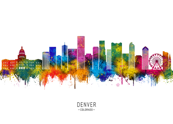 Denver Colorado Skyline Print