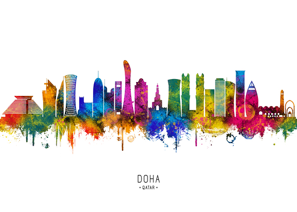 Doha Qatar Skyline Print