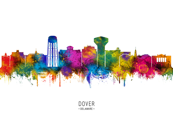 Dover Delaware Skyline Print