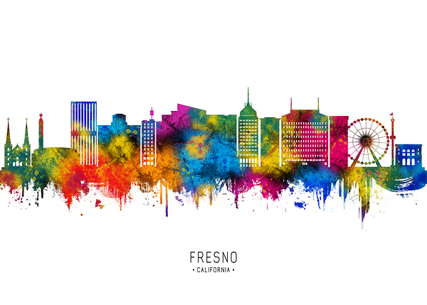 Fresno California Skyline Print