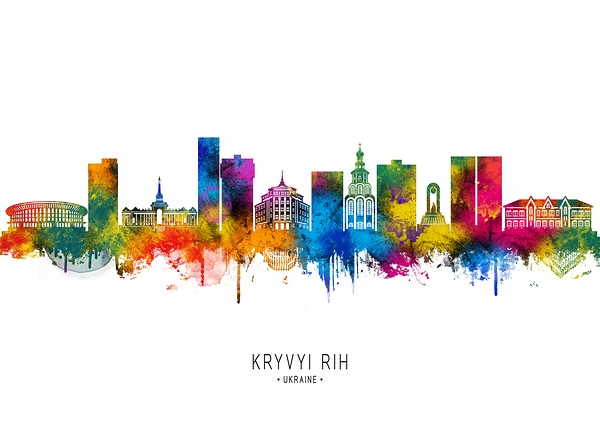 Kryvyi Rih Ukraine Skyline Print