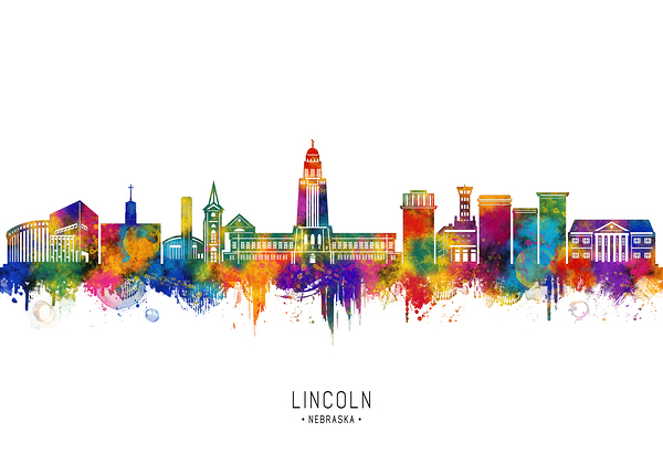 Lincoln USA Skyline Print