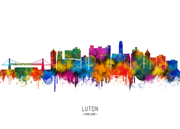 Luton England Skyline Print