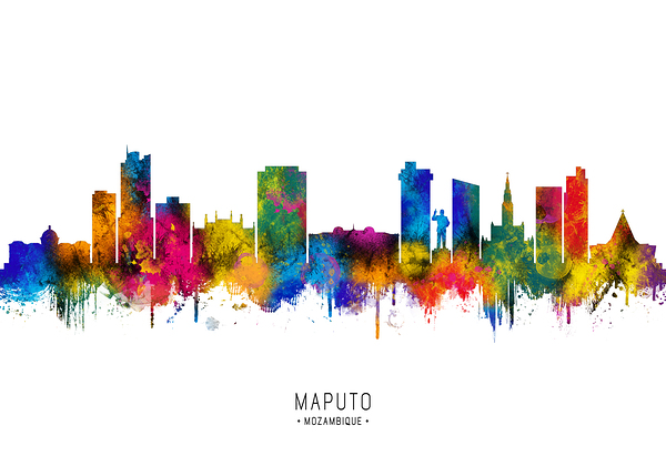 Maputo Mozambique Skyline Print