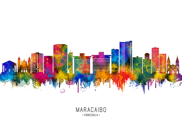 Maracaibo Venezuela Skyline Print