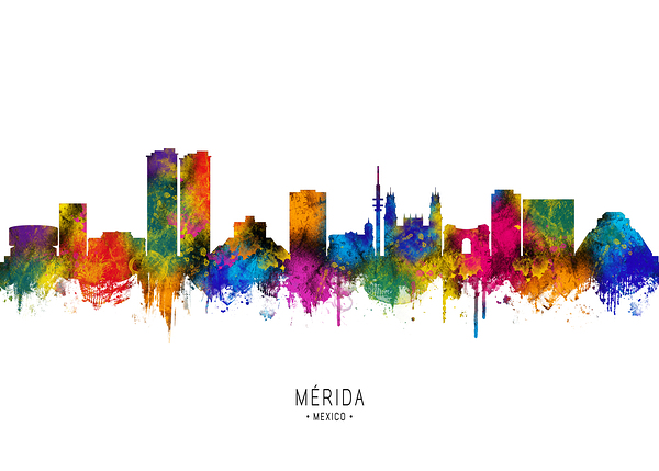 Merida Mexico Skyline Print