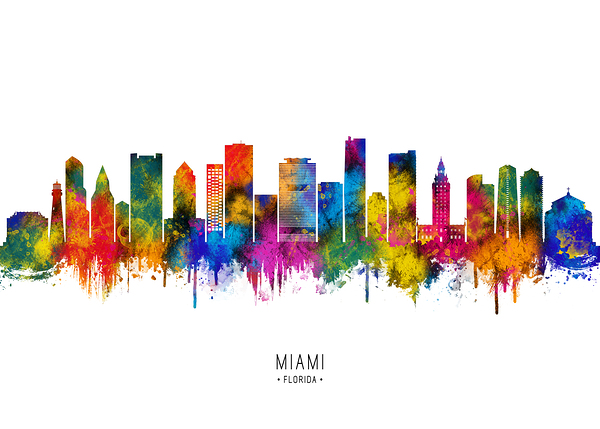 Miami Florida Skyline Print