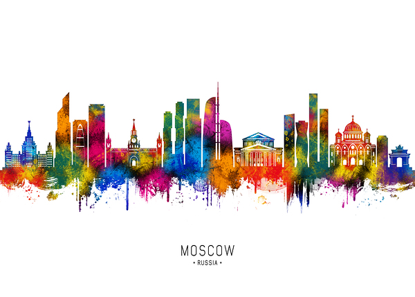 Moscow Russia Skyline Print
