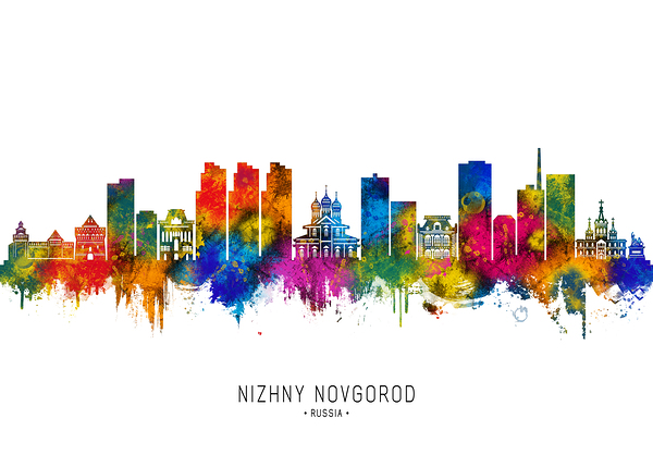 Nizhny Novgorod Russia Skyline Print