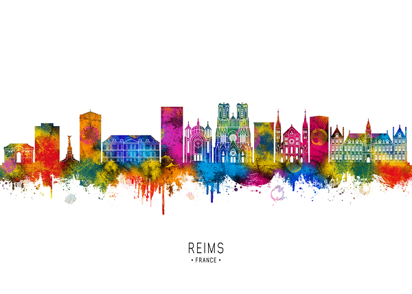 Reims France Skyline Print