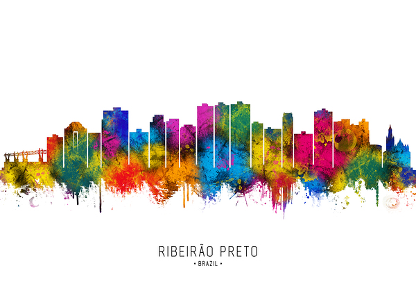 Ribeirao Preto Brazil Skyline Print