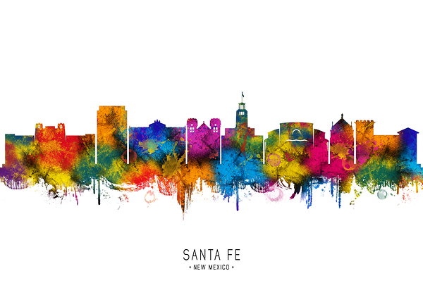 Santa Fe New Mexico Skyline Print