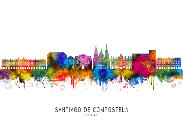 Santiago de Compostela Spain Skyline Print