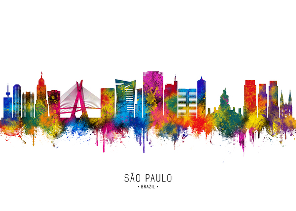 Sao Paulo Brazil Skyline Print