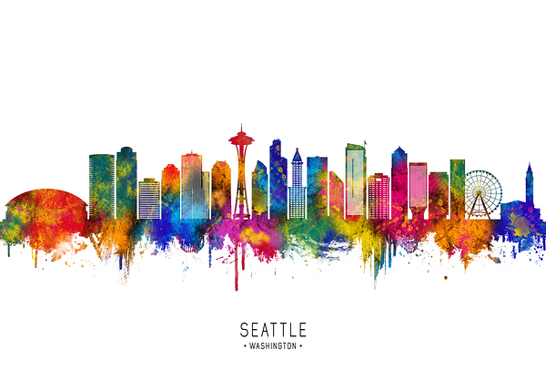Seattle Washington Skyline Print