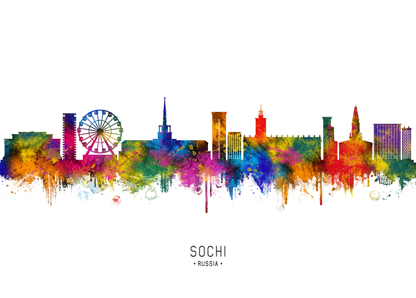 Sochi Russia Skyline Print