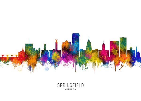 Springfield Illinois Skyline Print
