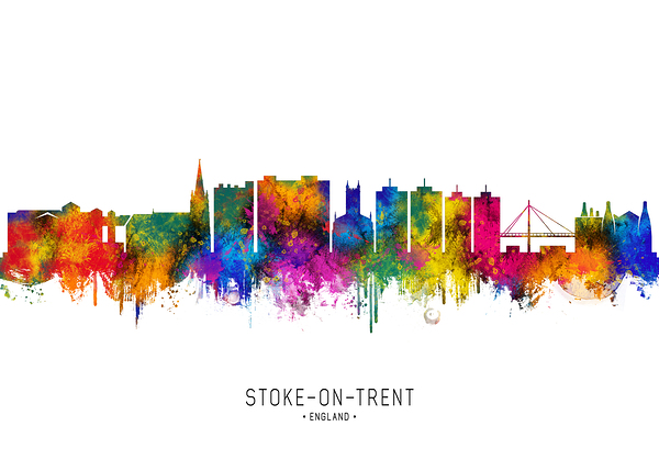 Stoke-on-Trent England Skyline Print
