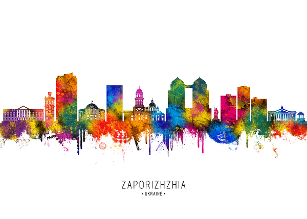 Zaporizhzhia Ukraine Skyline Print
