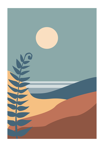  Colorful landscape poster. a Print