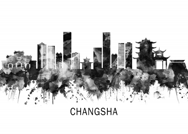Changsha China Skyline BW by Towseef Dar