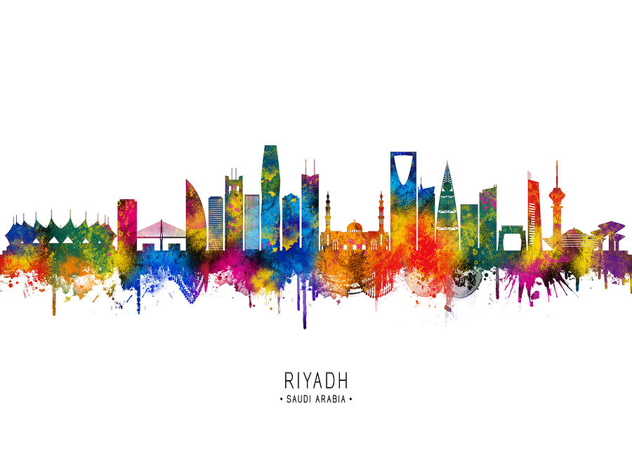 Riyadh Saudi Arabia Skyline by Towseef Dar Wall Art