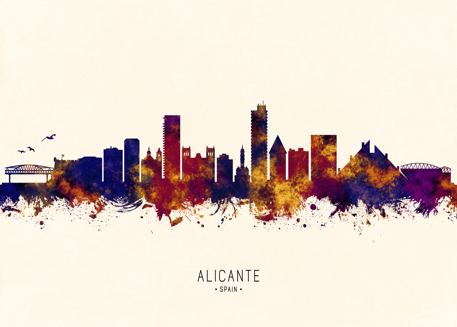 alicante-spain-skyline-by-towseef-dar-wall-art