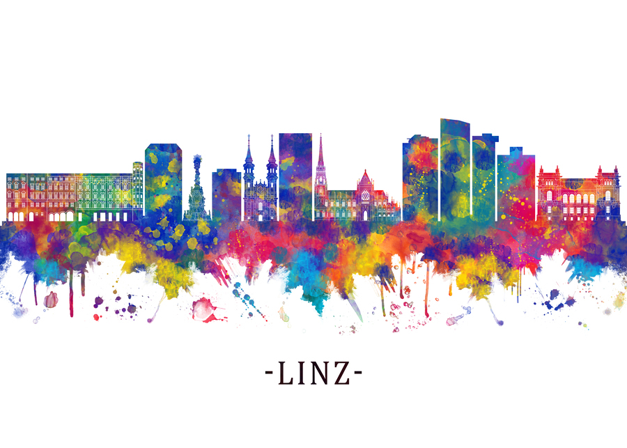 Linz Austria Skyline by Towseef Dar Wall Art