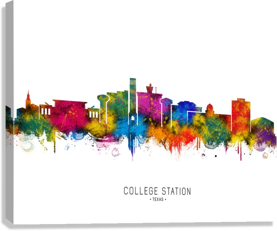 College Station Texas Skyline Canvas Print