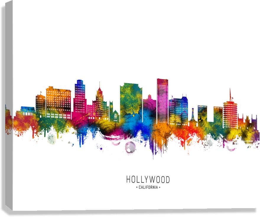 Hollywood California Skyline Canvas Print