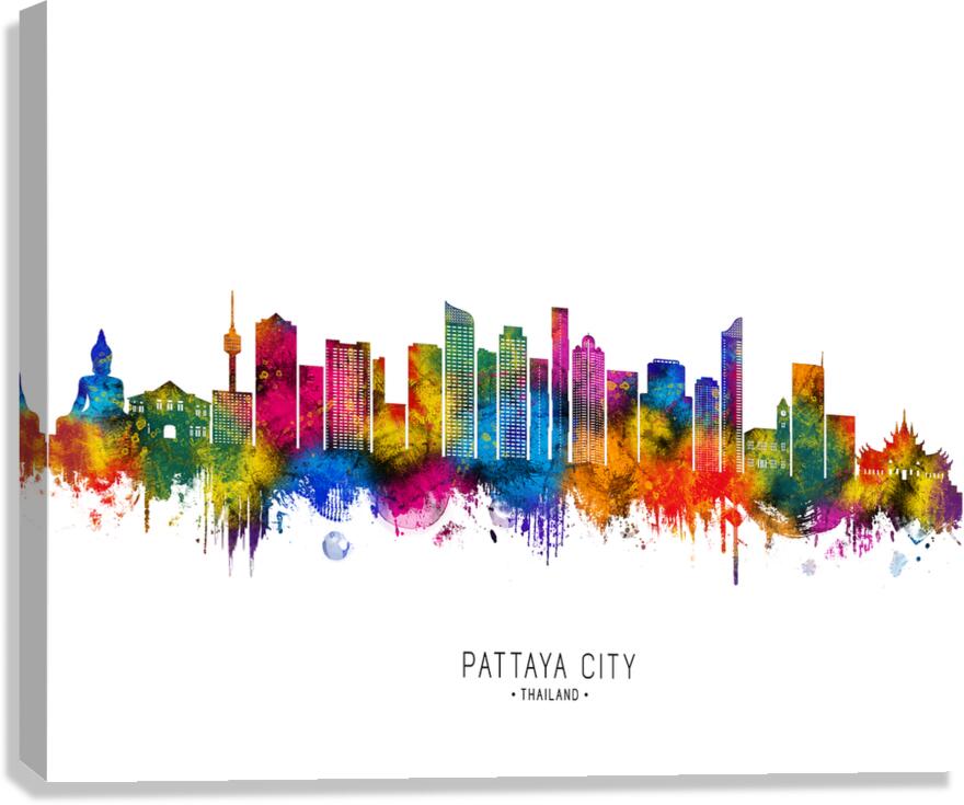 Pattaya City Thailand Skyline Canvas Print