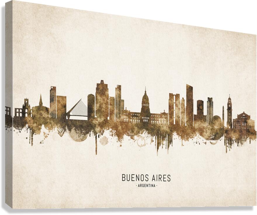 Buenos Aires Argentina Cityscape Vintage Canvas Print