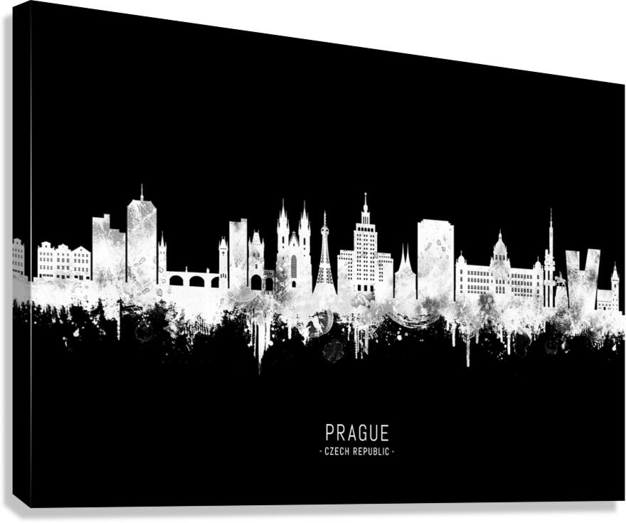 Prague Czech Republic BW Canvas Print