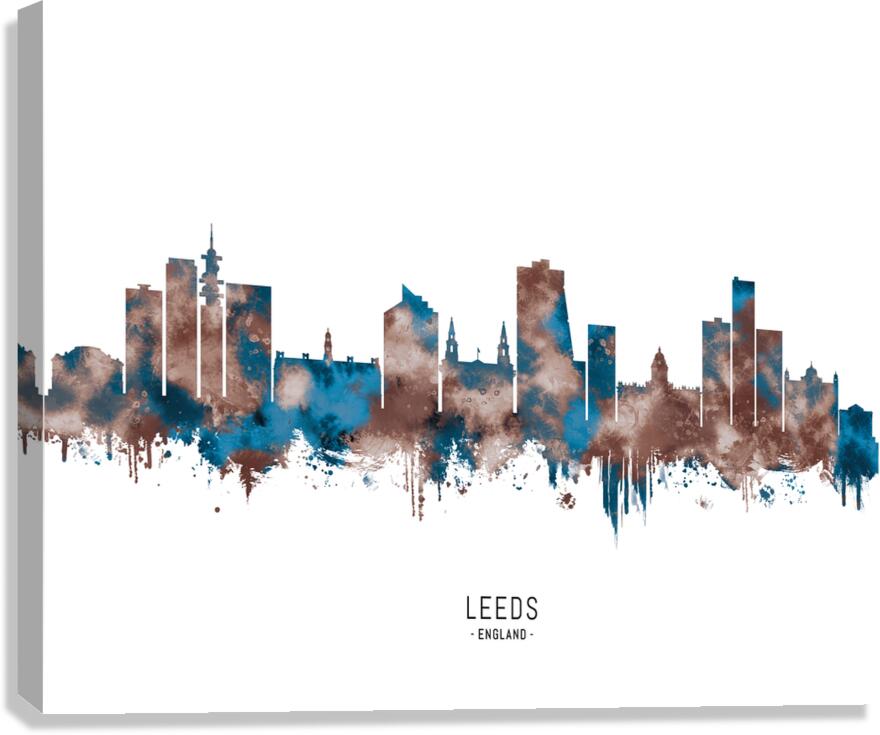 Leeds England Skyline Sepia Canvas Print