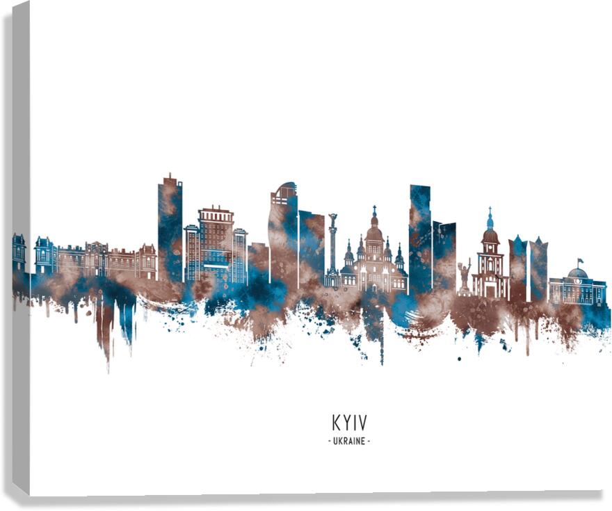 Kyiv Ukraine Skyline Sepia Canvas Print