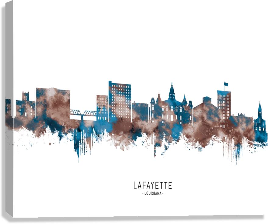 Lafayette Louisiana Skyline Sepia Canvas Print