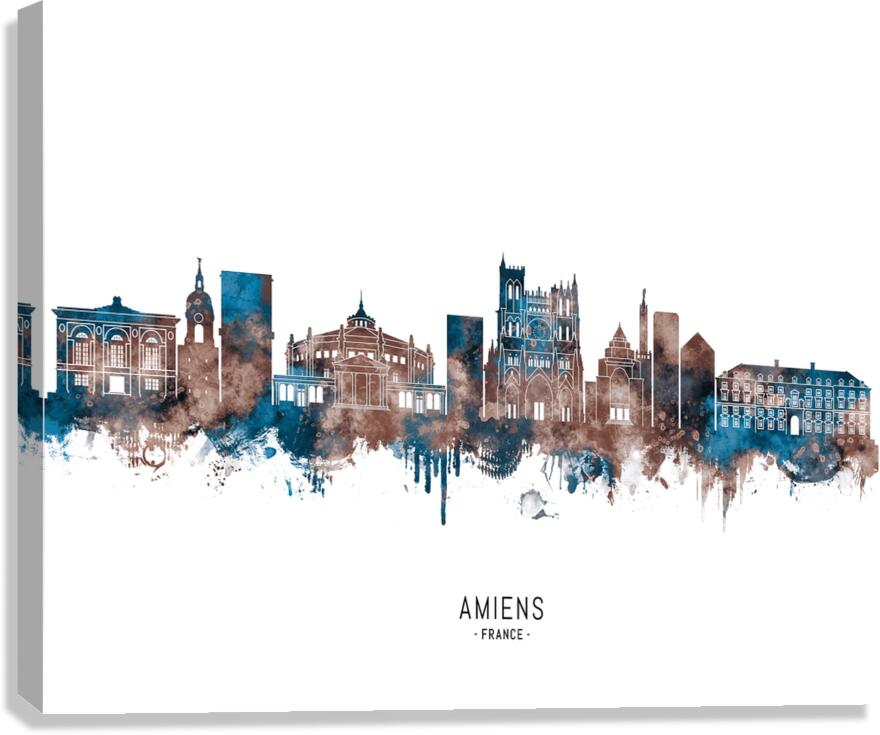 Amiens France Skyline Sepia Canvas Print