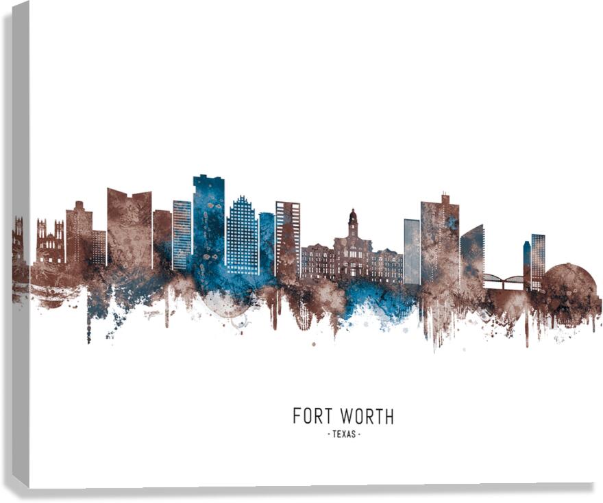 Fort Worth Texas Skyline Sepia Canvas Print