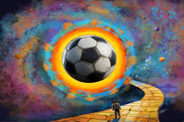 Abstract Cosmic Soccer Art  by Scorpix