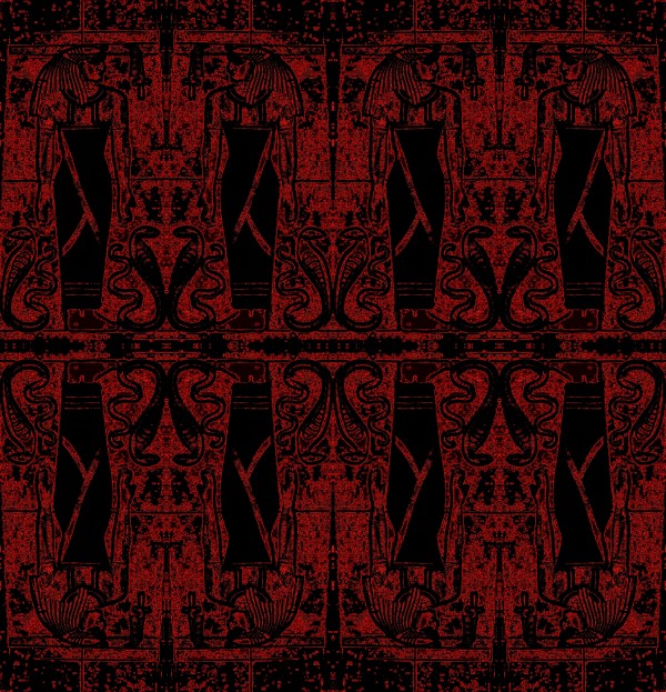 Egyptian Priests And Snakes Black And Red 2 by Sherrie Larch